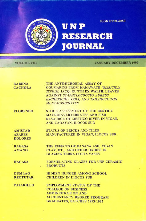 					View Vol. 8 No. 1 (1999): Articles
				