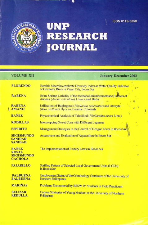 					View Vol. 12 No. 1 (2003): Articles
				